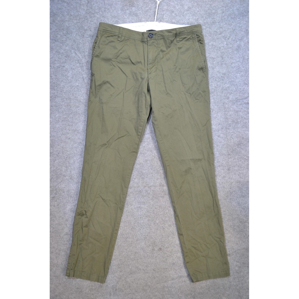 Armani Exchange Pants Men 36x32 Olive Green Slim Fit Cotton Chino Casual Tapered